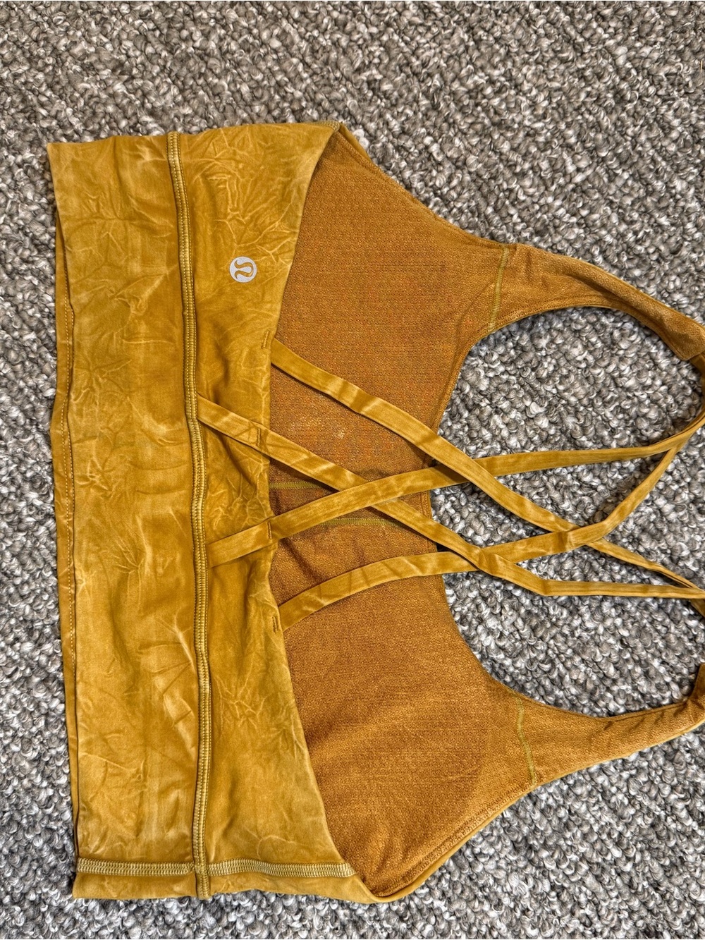 Lululemon Energy Bra Longline Ice Dye Ice Wash Spiced Bronze Size 10 B-D Cup - Picture 3 of 7